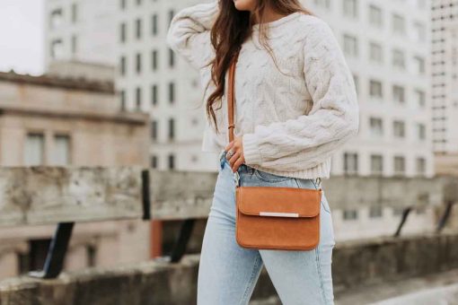 Leather crossbody bags for women