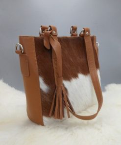 brown cowhide bag