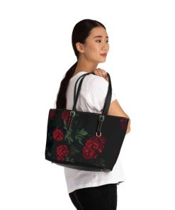 Red Rose Leather Shoulder Bag