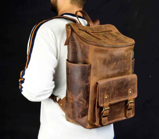 Leather Large Backpack
