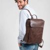 BROWN LEATHER BACKPACK